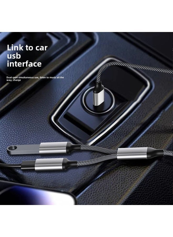 Usb Extender Charging Splitter Typec Expansion Dock Usb Flash Disk Multi-port Hub Suitable For Apple 15-Number Of Interfaces:type-c To Dual Usb Interface (Silver) - Image 4