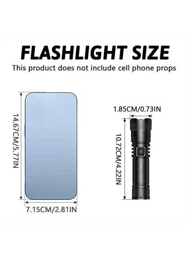 Portable Flashlight USB Rechargeable Zoomable Bright LED Torch For Camping Hiking Outdoor - Image 4