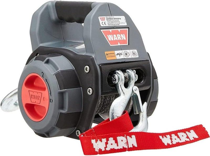 WARN وارن 101575 رافعة يدوية محمولة مع بئر 40 قدم حبل صناعي - قدرة سحب 750 رطل - Image 1