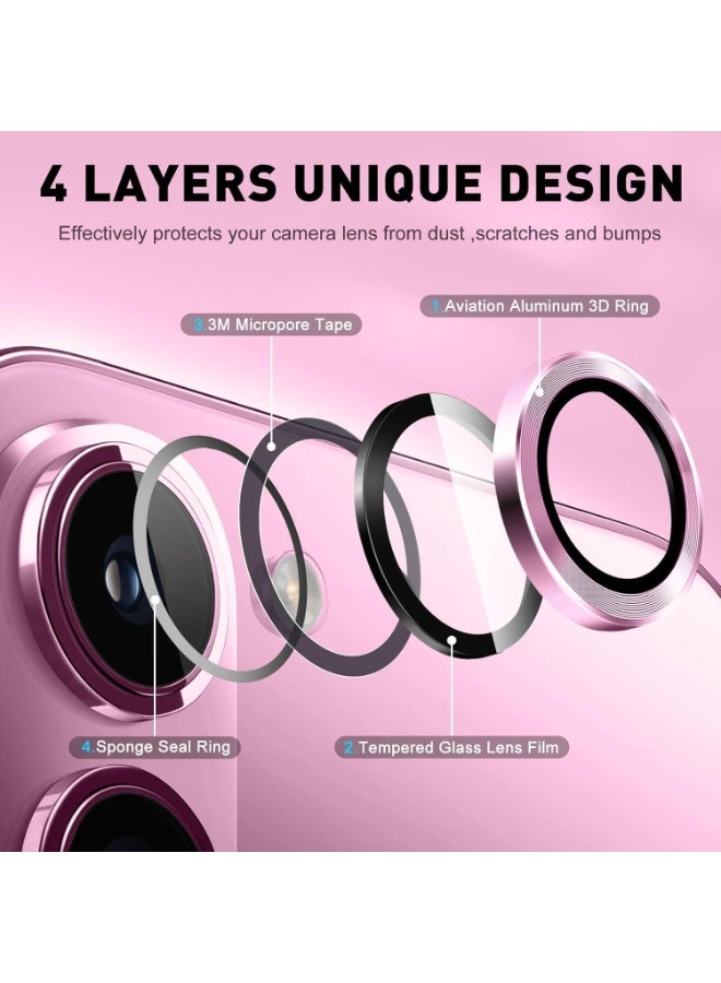 Muzz Camera Lens Protector for Samsung Galaxy Z Fold 7 5G,Shatterproof, Ultra-HD 9H Tempered Glass Camera Screen Protector Metal Ring Cover Film Samsung Galaxy Z Fold 7 2025 (Pink) - Image 4