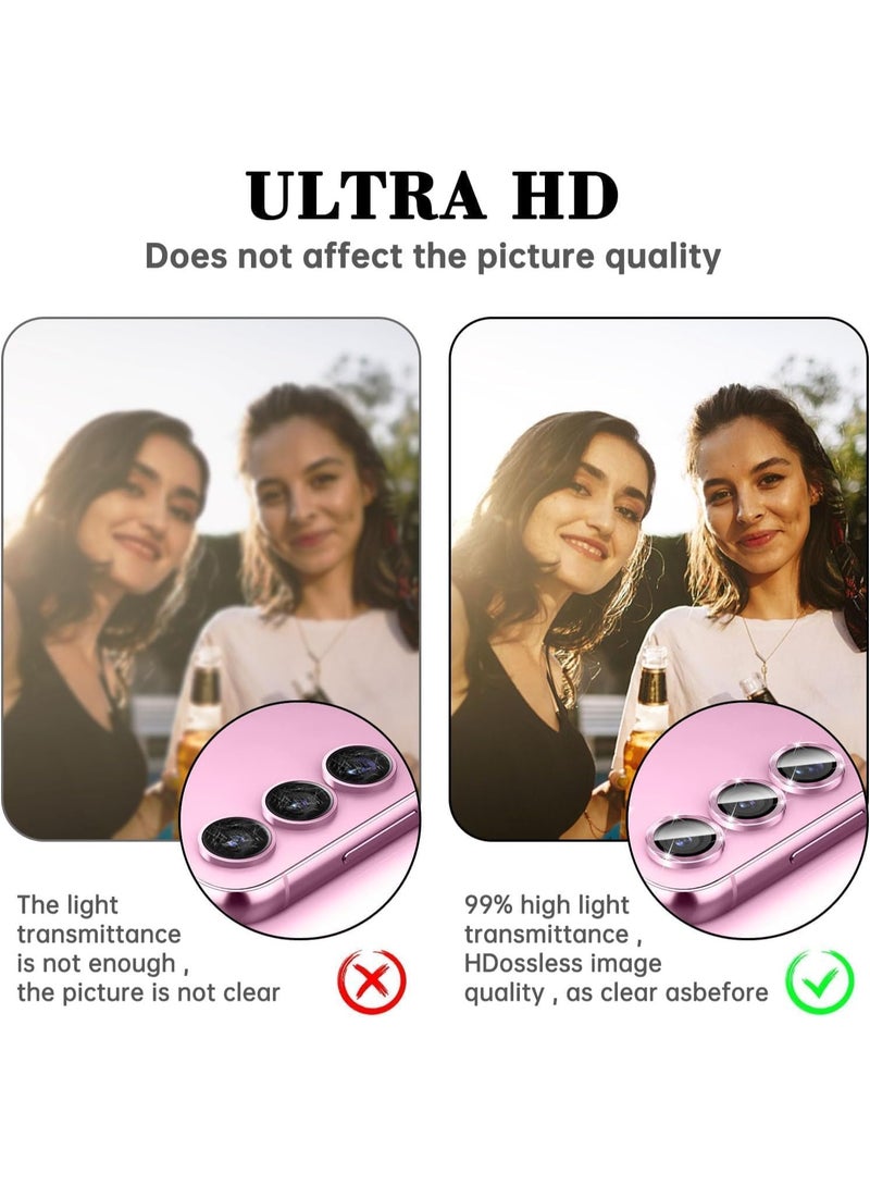 Muzz Camera Lens Protector for Samsung Galaxy Z Fold 7 5G,Shatterproof, Ultra-HD 9H Tempered Glass Camera Screen Protector Metal Ring Cover Film Samsung Galaxy Z Fold 7 2025 (Pink) - Image 3