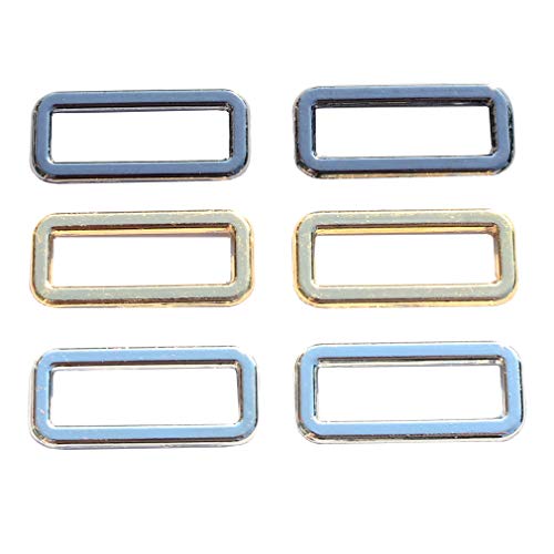 DGOL 30pcs 1 inch Thin Belt Bag Die Cast Rectangle Ring Buckles Webbing Strap Loops Adjuster Square Buckle in 3 Color - Image 2
