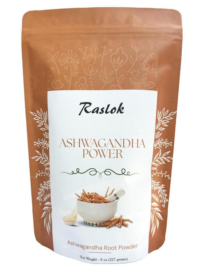 Raslok Ashwagandha Root Powder| Finest Grade A Root Powder - Withania Somnifera | Non-GMO, Vegan & Raw from India (8 Oz) - Image 1