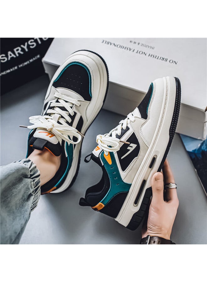 Pull Back Huili Men's Sneakers, Autumn Flat Comfortable Casual Shoes For Men Wxy-4478z Beige-black Ice Blue 41 - Image 2