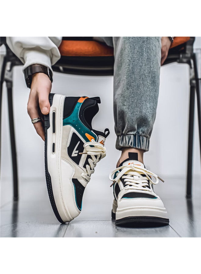 Pull Back Huili Men's Sneakers, Autumn Flat Comfortable Casual Shoes For Men Wxy-4478z Beige-black Ice Blue 41 - Image 3