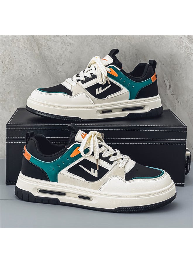 Pull Back Huili Men's Sneakers, Autumn Flat Comfortable Casual Shoes For Men Wxy-4478z Beige-black Ice Blue 41 - Image 1
