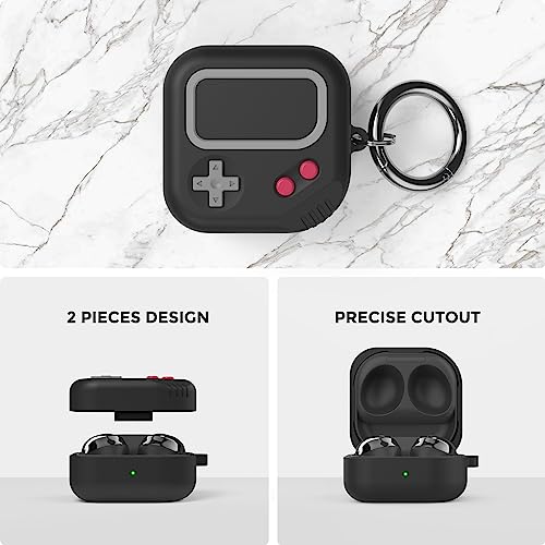 TRONWIN Galaxy Buds Pro 2 case, Retro Game Design Case for Samsung Galaxy Buds 2 Pro/Live/Fe, Silicone Case Cover for Men/Women (Black) - Image 3