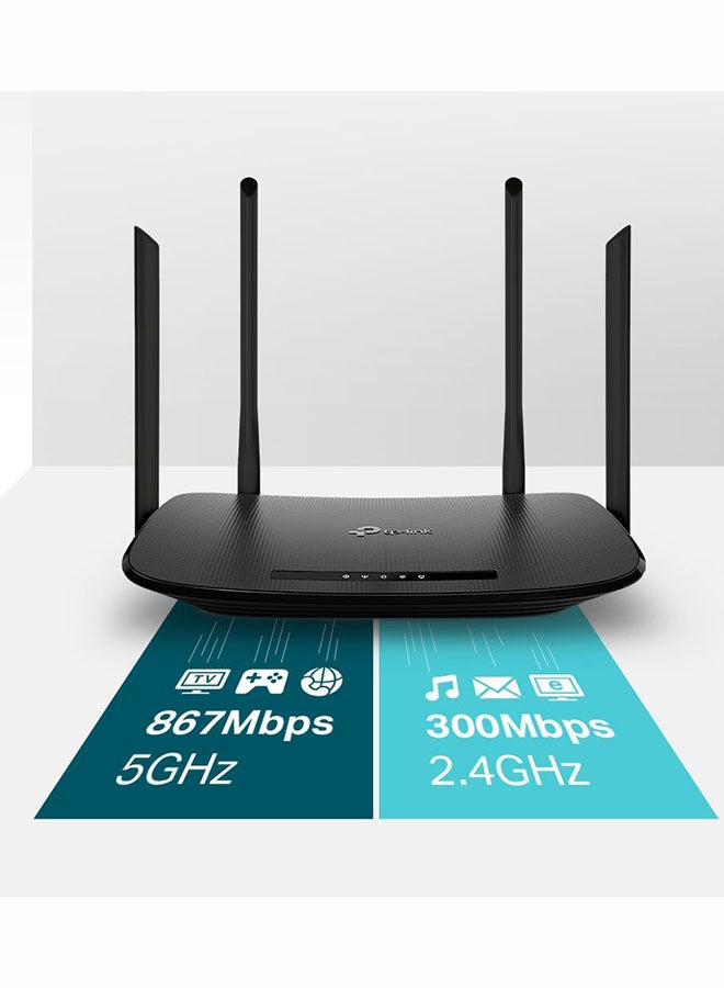 تي بي لينك راوتر مودم لاسلكي VDSL/ADSL يعمل بتيار متناوب بسرعة نقل بيانات تصل إلى 1200 ميجابت في الثانية طراز Archer VR300 أسود - Image 4
