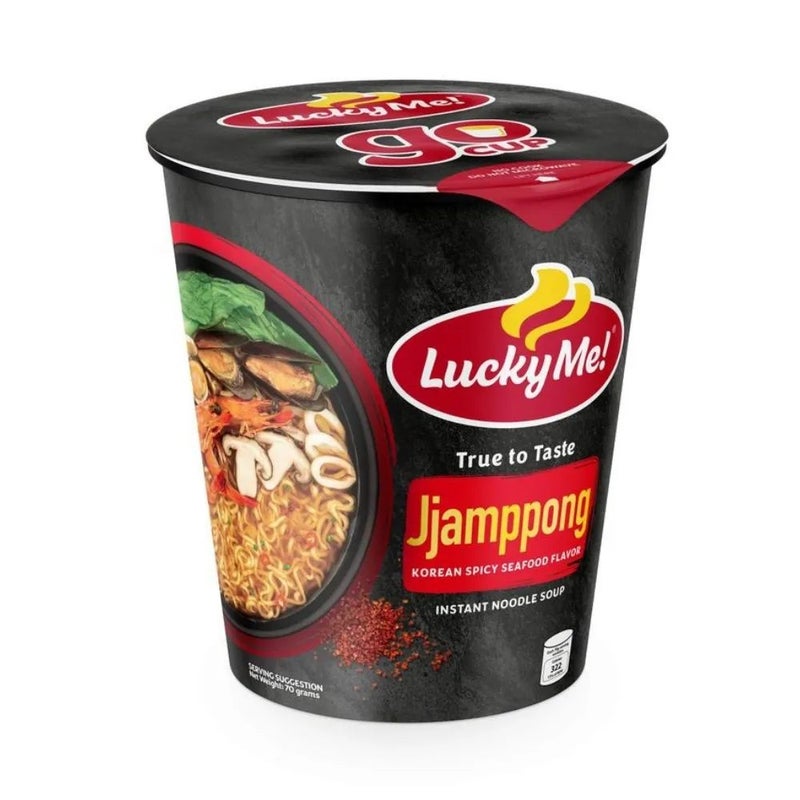 Lucky Me Jjamppong Korean Spicy Seafood Flavor Instant Noodle Soup- 70gms