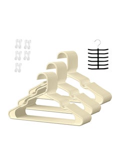 TYCOM Plastic Clothes Hangers - Suit Hangers 30 Pack Ultra Thin Space Saving 360 Degree Swivel Hook Clothes Hangers Hold Up-to 10 lbs for Coats Jackets Pants - Plastic 30pcs Beige  - Image 1