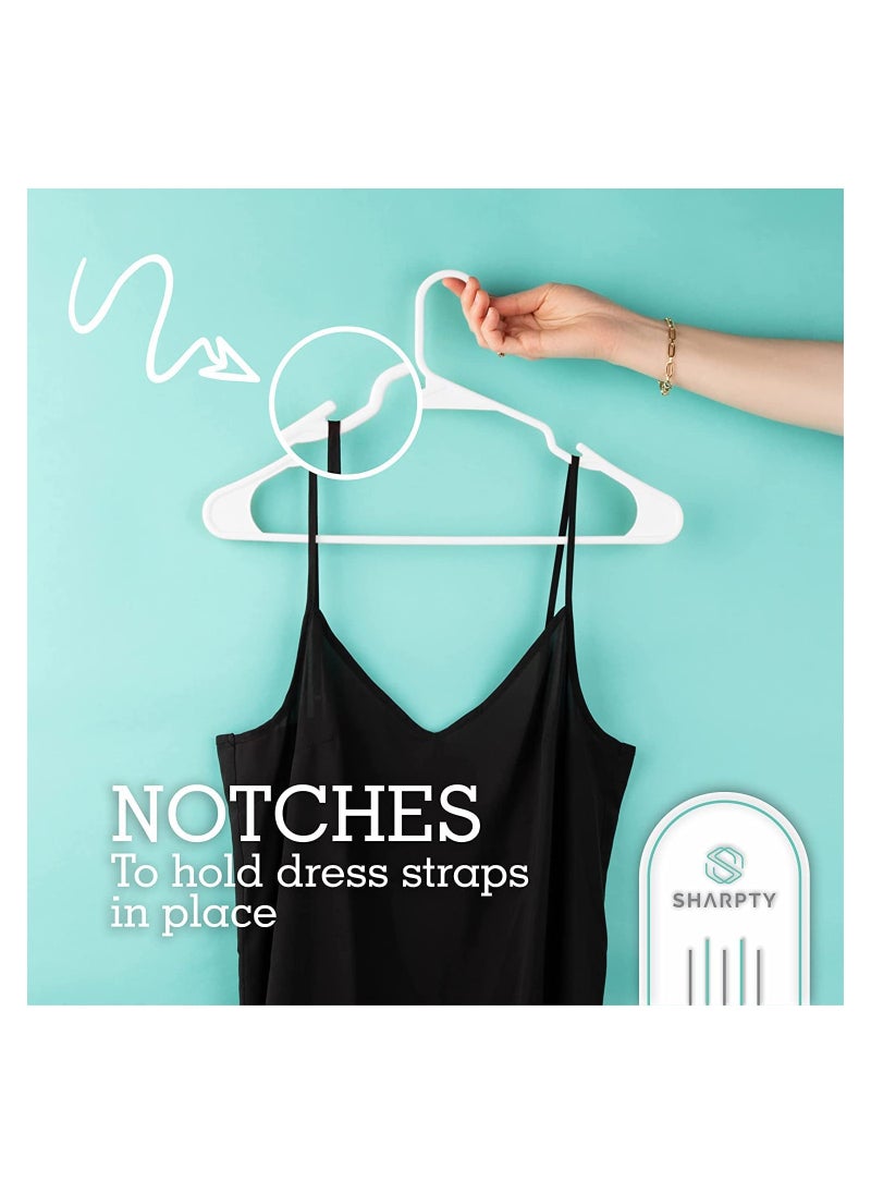 TYCOM Plastic Clothes Hangers - Suit Hangers 30 Pack Ultra Thin Space Saving 360 Degree Swivel Hook Clothes Hangers Hold Up-to 10 lbs for Coats Jackets Pants - Plastic 30pcs Beige  - Image 3