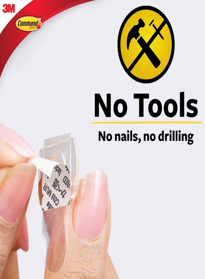 Command Decorating & organizing Pack of 20 clips/hooks and 24 mini strips, Damage Free walls, Clear,Plastic - Image 5