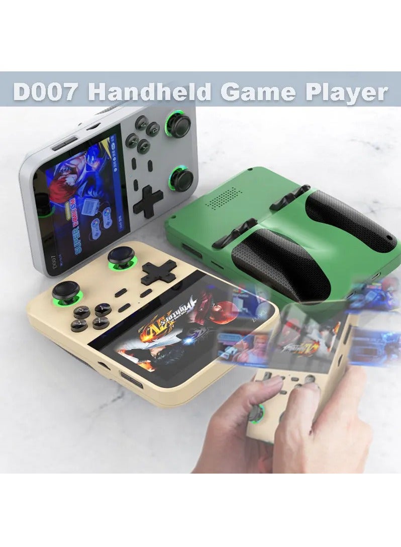 D007 Handheld Game Console with Linux System, Dual 3D Joystick System, Retro Games Console with 10000+ Classic Games, Handheld Emulator Console， Built-in 128G Memory Card (Grey)