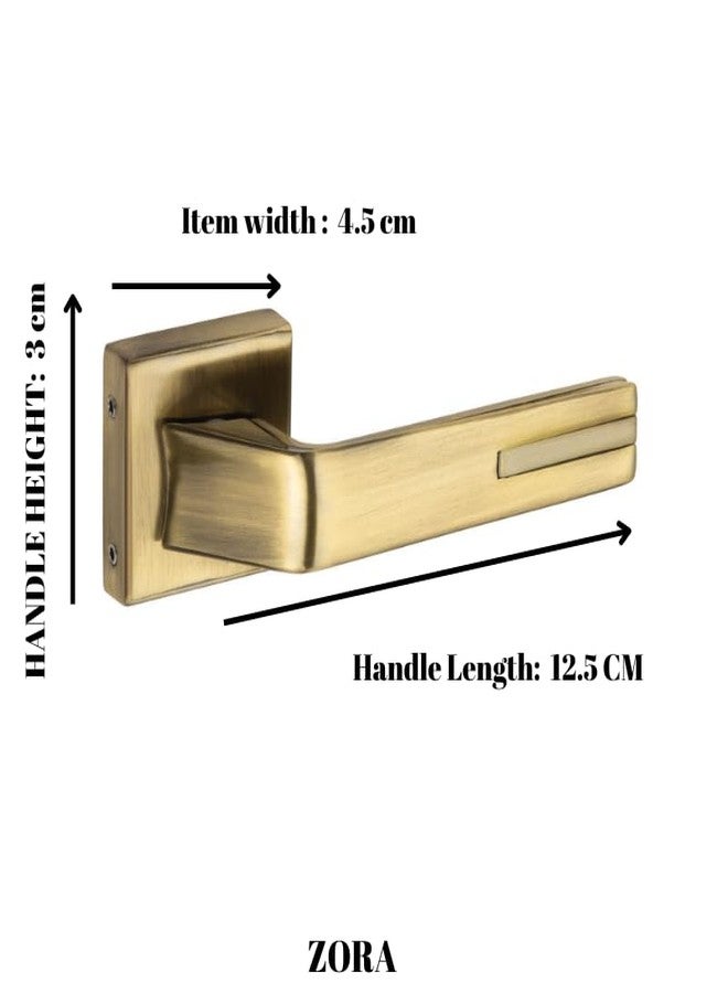 SARDAR Zora Antique Mortise Door Lock Set for Main Door/Bedroom/Bathroom - 3 Brass Keys - Handle Lock for Home/Office/Hotel (No Keys for Bathroom) - Image 2