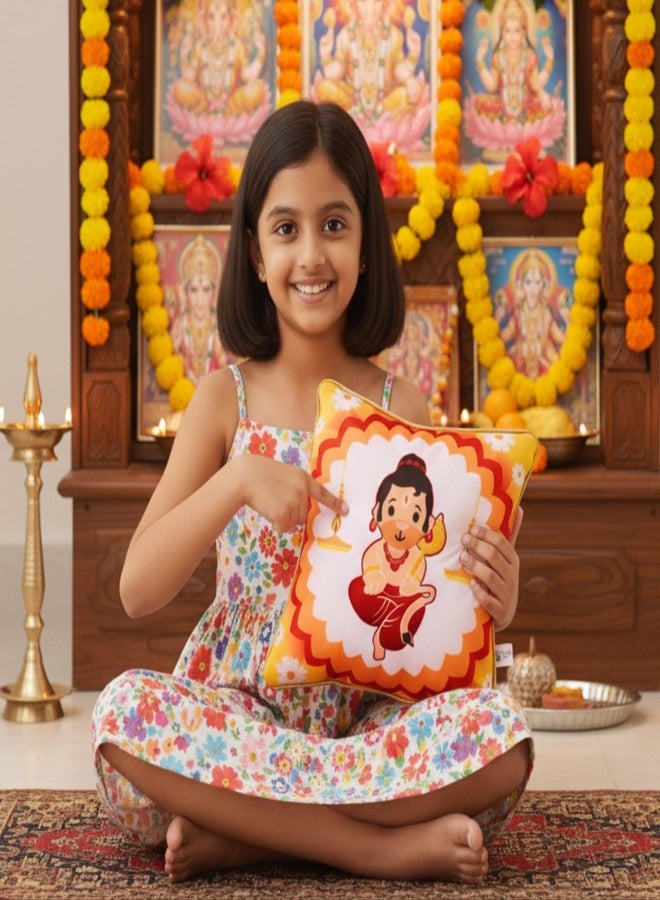 Panda's Box Hanuman Musical Plush Pillow | Soft Huggable Mantra Chanting Cushion for Babies & Kids | Calm & Devotional Nursery Décor | 25 CM - Image 4