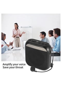 Generic Voice Amplifier with Wired Microphone Headset, Portable Rechargeable PA System Speaker Personal Microphone Speech Amplifier, Loudspeaker for Teachers, Tour Guides/Coaches Metting/Yoga/Fitness (Black)  - Image 2