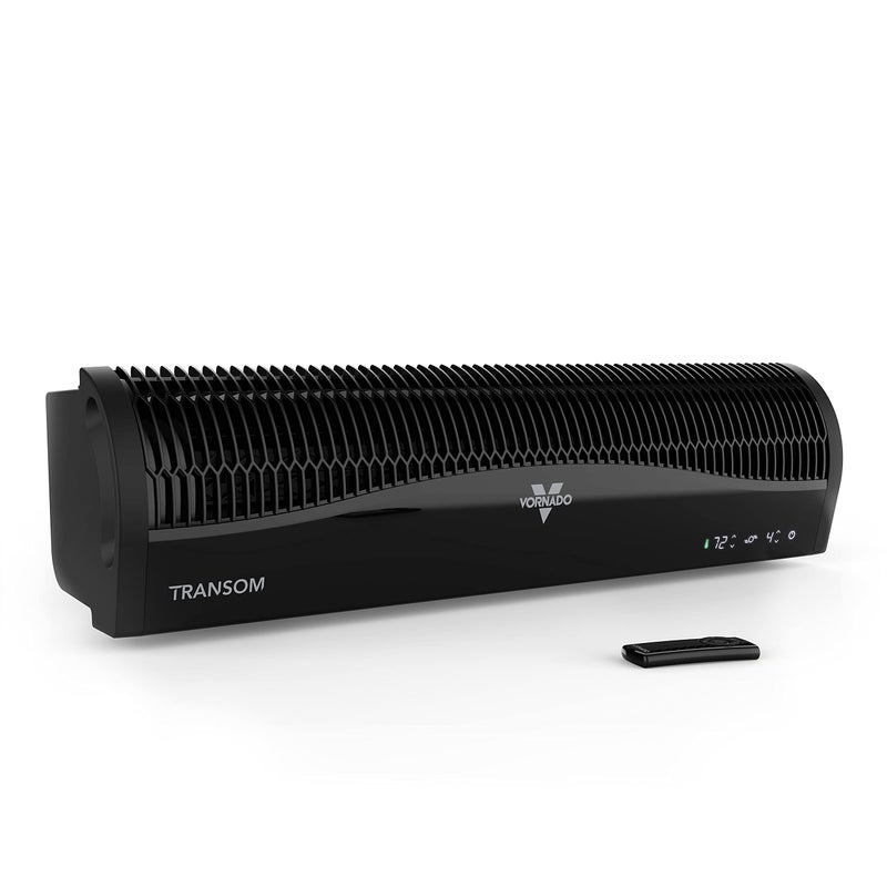 Vornado Vornado TRANSOM Window Fan with 4 Speeds Remote Control Reversible Exhaust Mode Weather Resistant Case Black Whole Room 