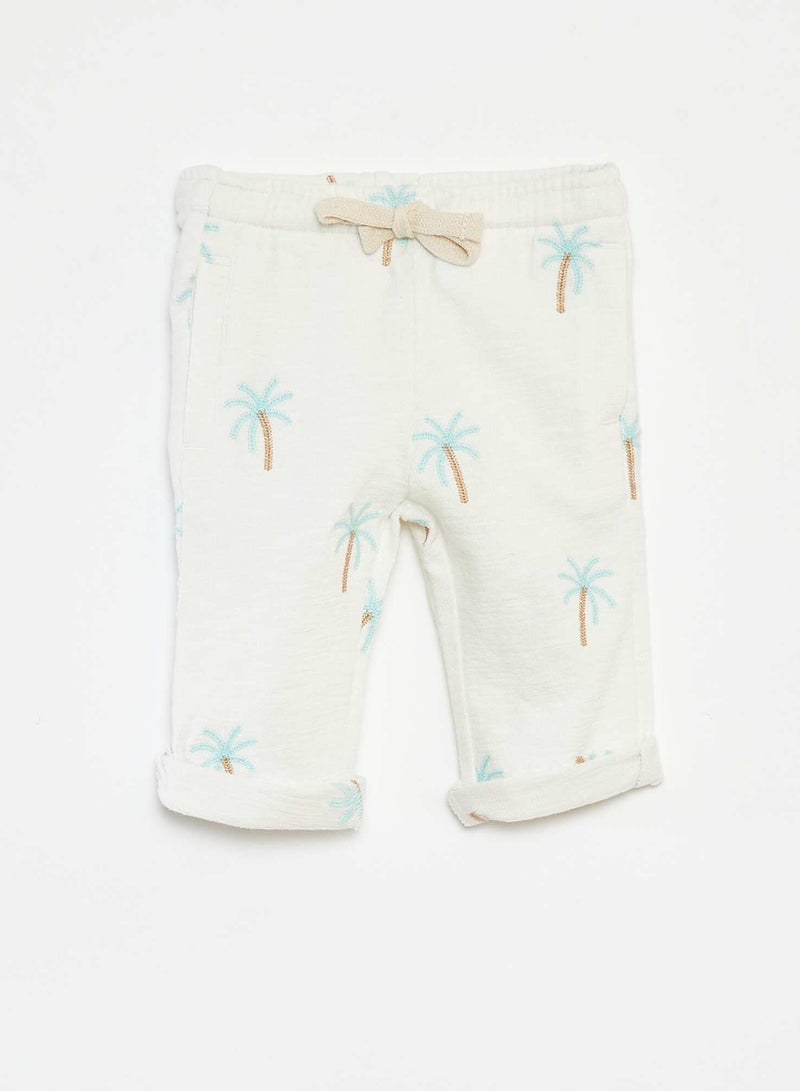 Kiabi Wide-Leg Trousers With Print White - Image 1