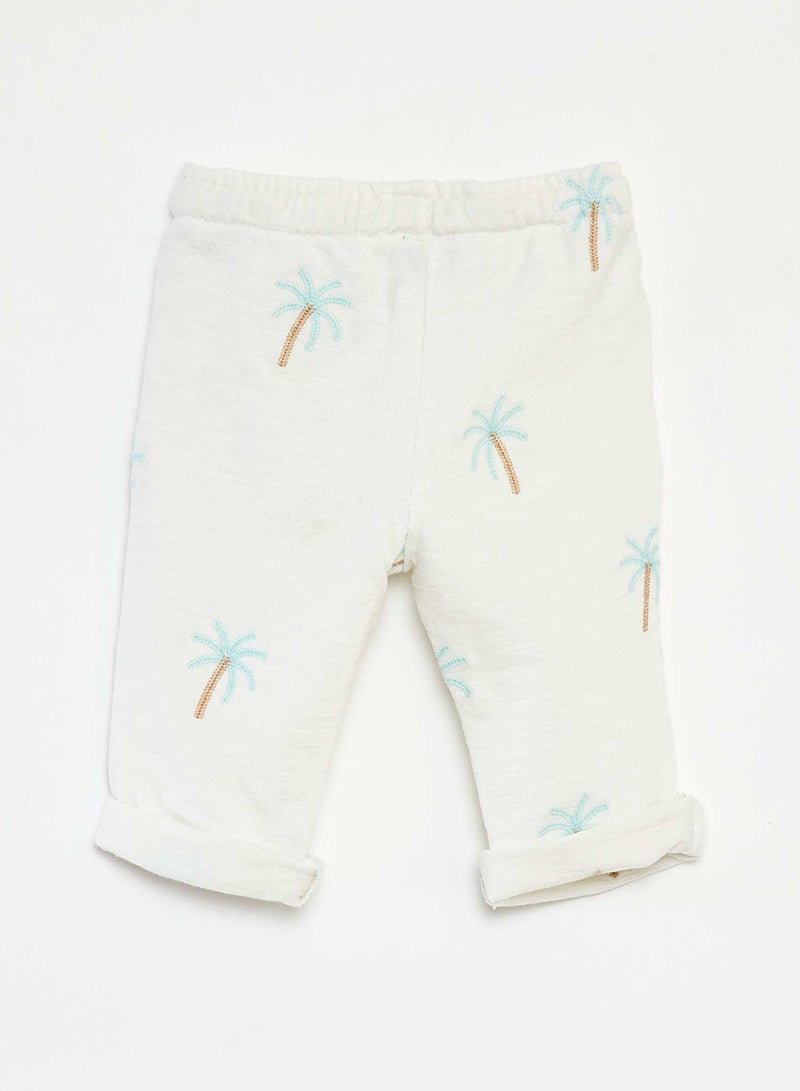 Kiabi Wide-Leg Trousers With Print White - Image 2