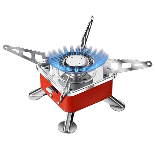 Hacer Portable Camping Stove for Travel with Butane Gas Cylinder, Foldable Furnace & Refill Canister Kit, Lightweight Gas Burner for Hiking & Emergency Cooking Use (1 Refill + 1 Stove) - Image 3