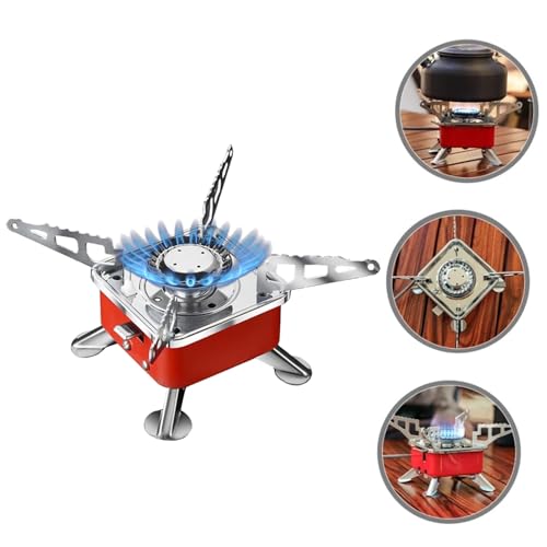 Hacer Portable Camping Stove for Travel with Butane Gas Cylinder, Foldable Furnace & Refill Canister Kit, Lightweight Gas Burner for Hiking & Emergency Cooking Use (1 Refill + 1 Stove) - Image 5