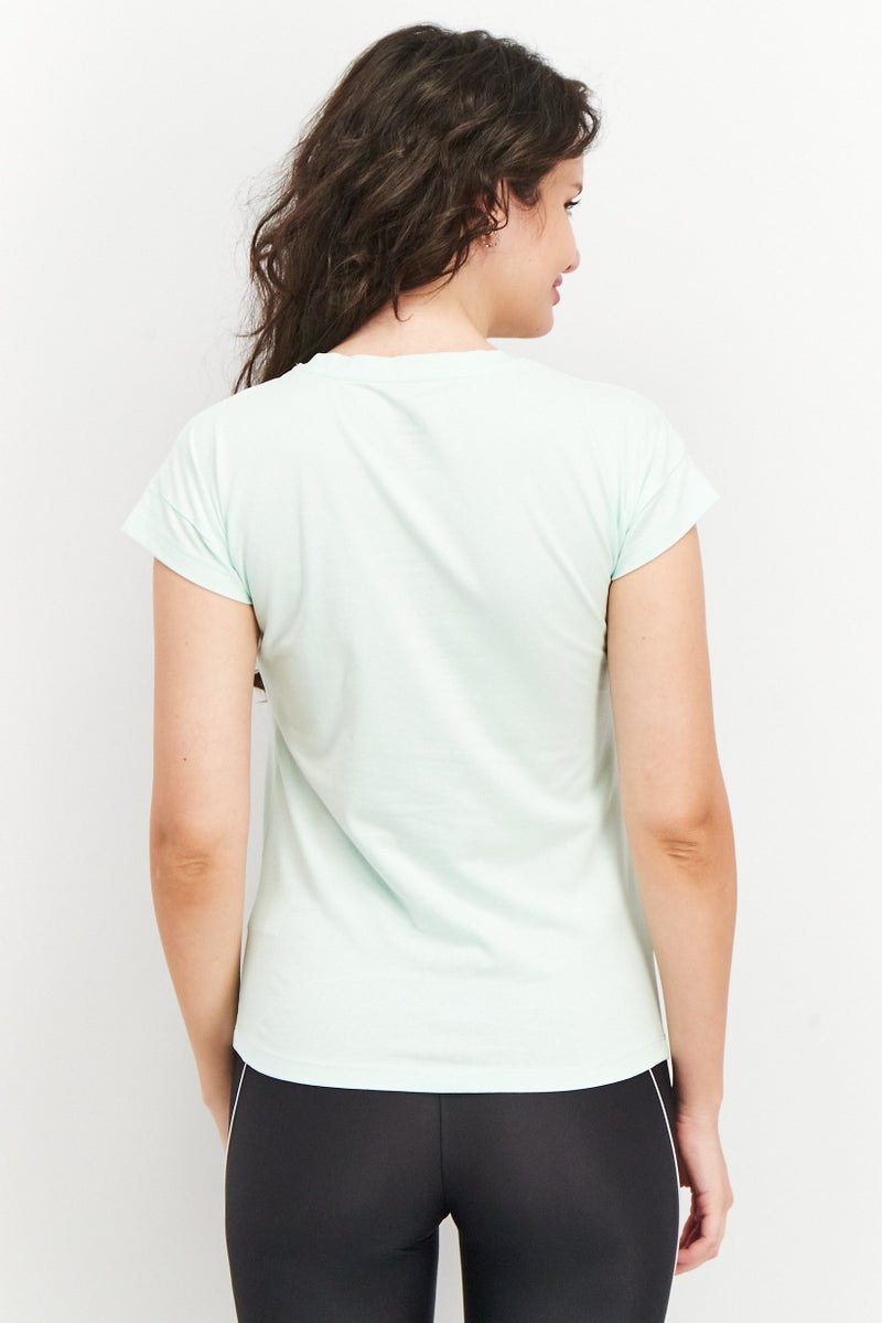 RBX تي شيرت رياضي نسائي بأكمام قصيرة، لون أخضر نعناعي - Image 4