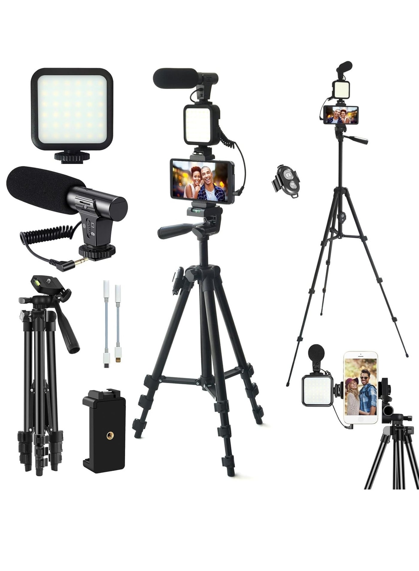 ELTRAZONE YouTube Vlogging Starter Kit – Complete Set with HD Camera, Microphone, Tripod, LED Ring Light, and Accessories for Beginner Content Creators, Vloggers, and Streamers – All-in-One Bundle for High-Quality Videos