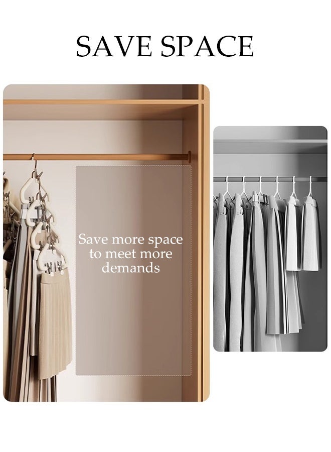 DUNISO 5pcs Sponge Clothes Hangers with Clips 360° Swivel Hook Non-slip Felt Trousers Hangers Non Marking Clothes Hanger Set Space-Saving Clothes Hangers for Shirts, Pants, Dresses, Skirts, Coats - Image 3