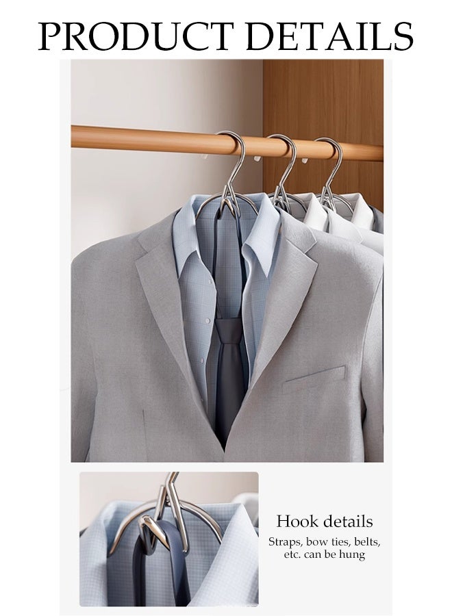 DUNISO 5pcs Sponge Clothes Hangers with Clips 360° Swivel Hook Non-slip Felt Trousers Hangers Non Marking Clothes Hanger Set Space-Saving Clothes Hangers for Shirts, Pants, Dresses, Skirts, Coats - Image 2