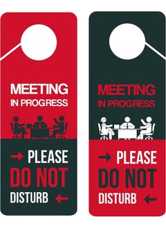 Business Design Meeting In Progress Do Not Disturb Door Hanger Sign 2 Pack Double Sided Ideal for Offices Online Sessions and Meetings Online Classes Home Offices Counseling