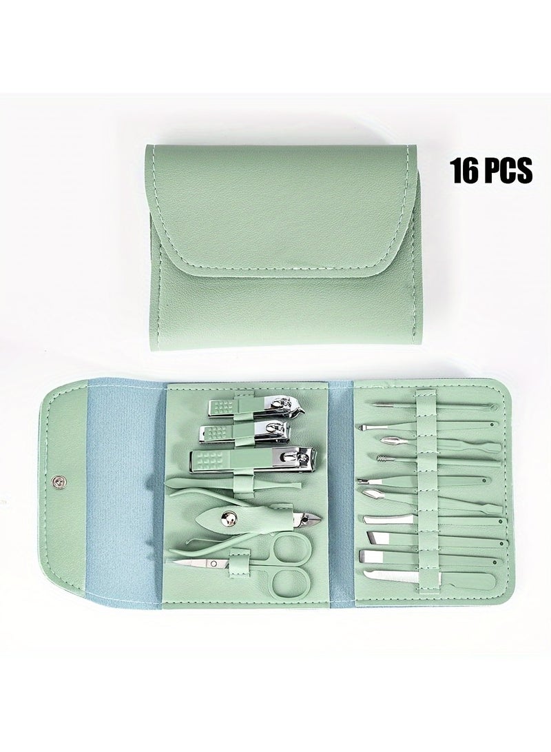 Professional Manicure Pedicure Set, Stainless Steel Nail Clippers, Cuticle Nippers, Grooming Tools With Portable Travel Case, Classic Style Cutter Kit For Personal Care - Image 5