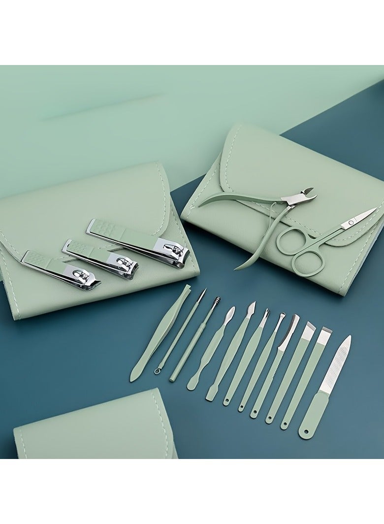 Professional Manicure Pedicure Set, Stainless Steel Nail Clippers, Cuticle Nippers, Grooming Tools With Portable Travel Case, Classic Style Cutter Kit For Personal Care - Image 4