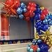 Isndare Red Blue Gold Balloons Arch Royal Blue Red Gold Balloons Garland Metallic Blue Gold Latex Balloons with Explosion Star Foil Balloon Gold Long Balloons for Birthday Party Decorations Superhero Circus - Image 4