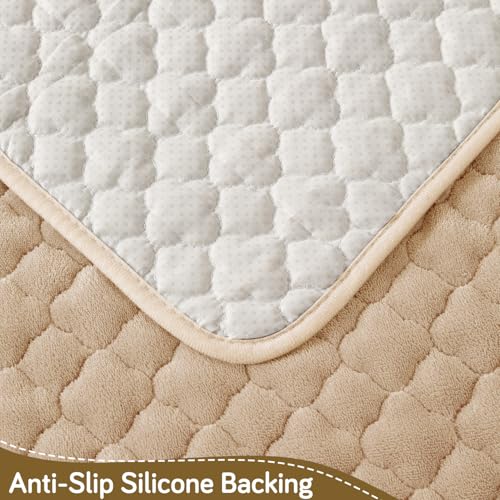 HOKIPO 'Diamond Plush' Premium Quilted Anti Slip Sofa Cover Mats for L Shape and 1/2/3 Seater Sofa. Make Your Own Sofa Cover Set, 70(D) x 220(L) cm, Beige (AR-5901-BGE) - Image 4