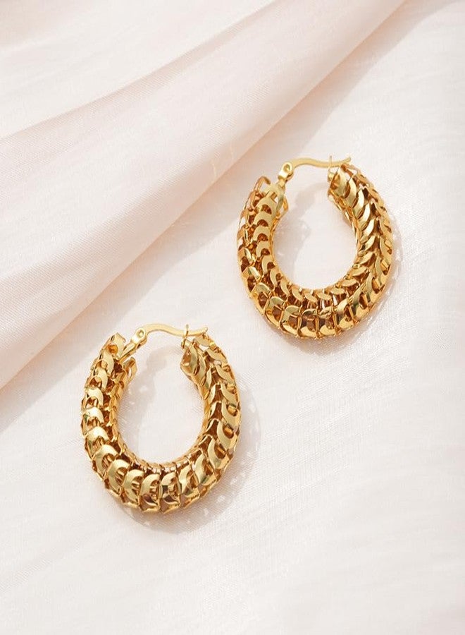 AMAAL Earrings for Women Girls | Anti tarnish Gold Hoops | Studs | Ear Tops | Trendy | Fancy | Stylish | Aesthetic Jewellery | Accessories for Everyday Wear Ear rings Stainless steel Korean design - Image 3