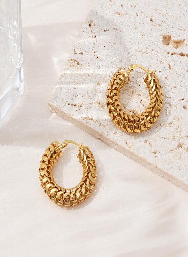 AMAAL Earrings for Women Girls | Anti tarnish Gold Hoops | Studs | Ear Tops | Trendy | Fancy | Stylish | Aesthetic Jewellery | Accessories for Everyday Wear Ear rings Stainless steel Korean design - Image 4