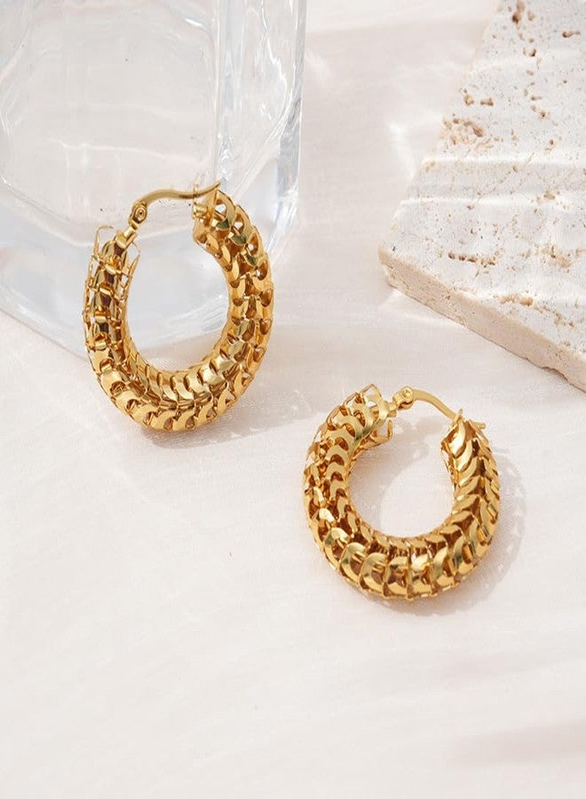 AMAAL Earrings for Women Girls | Anti tarnish Gold Hoops | Studs | Ear Tops | Trendy | Fancy | Stylish | Aesthetic Jewellery | Accessories for Everyday Wear Ear rings Stainless steel Korean design - Image 5