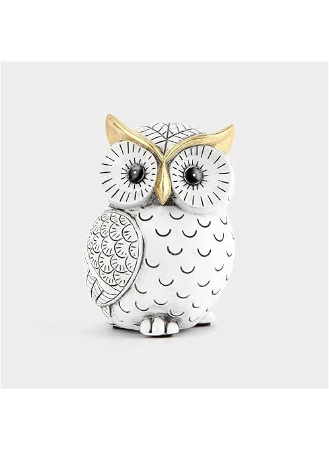 HOOKOR Owls Statue for Home Decor Accents,Owl Decor for Bookshelf Bedroom Living Room Office Table Desk Mantle TV Stand Boho Decoration,Modern Shelf Decor Accents Animal Sculptures for Birds Lovers,Owls Gi  - Image 1