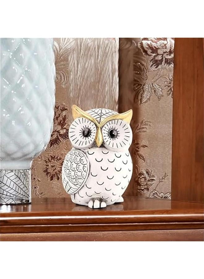 HOOKOR Owls Statue for Home Decor Accents,Owl Decor for Bookshelf Bedroom Living Room Office Table Desk Mantle TV Stand Boho Decoration,Modern Shelf Decor Accents Animal Sculptures for Birds Lovers,Owls Gi  - Image 5