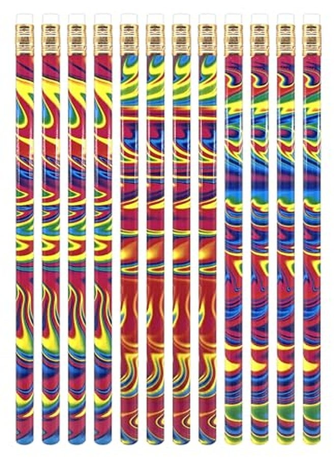 RoseArt Scribble Stuff Fashion Pencil Pack, Rainbow Swirl Edition, Unsharpened, Back To School Pencils, 12 Count - Image 2