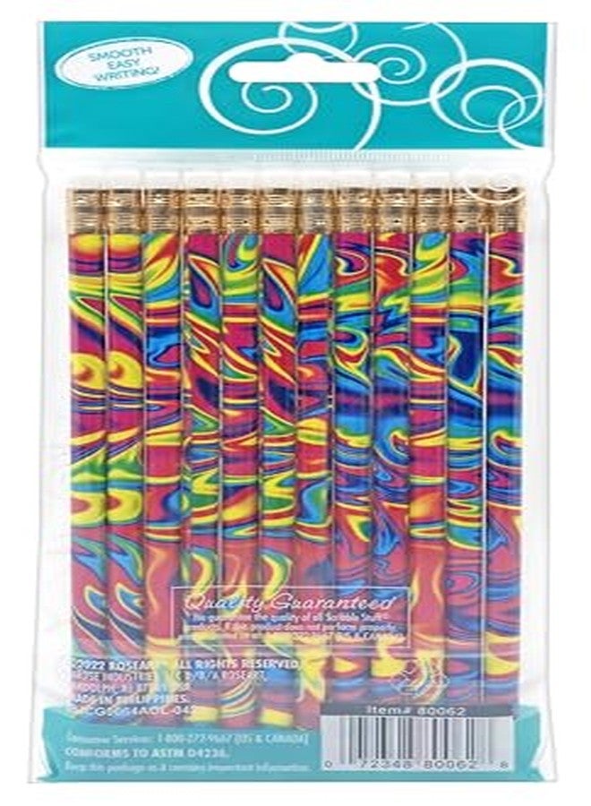 RoseArt Scribble Stuff Fashion Pencil Pack, Rainbow Swirl Edition, Unsharpened, Back To School Pencils, 12 Count - Image 4