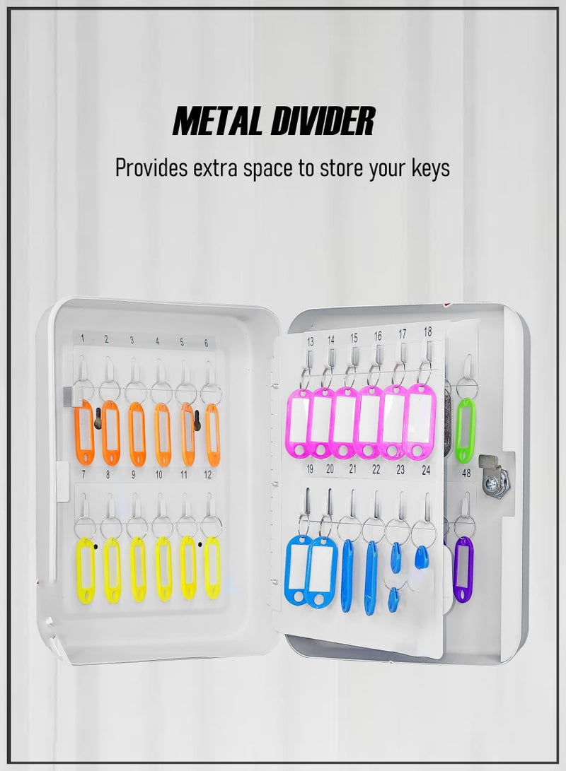 توشونكس صندوق مثبت على الحائط مزود بـ 48 خطافًا مع نظام وضع العلامات للمنزل والمكتب وإدارة مفاتيح السيارة - Image 3