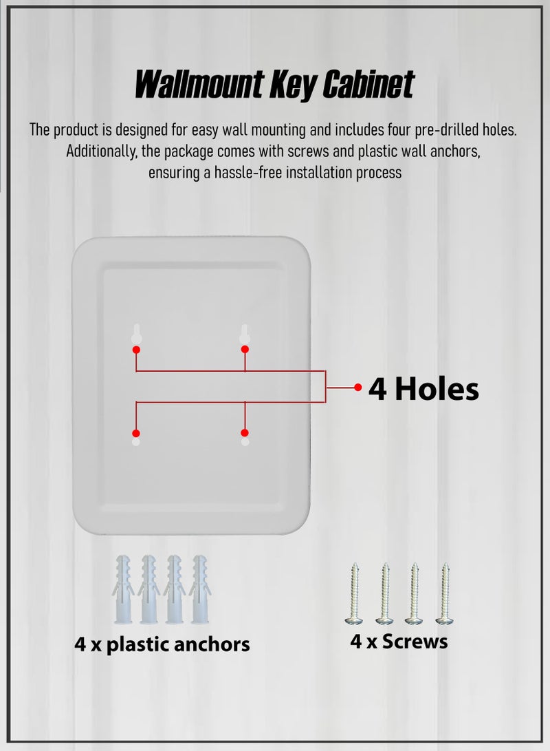 توشونكس صندوق مثبت على الحائط مزود بـ 48 خطافًا مع نظام وضع العلامات للمنزل والمكتب وإدارة مفاتيح السيارة - Image 5