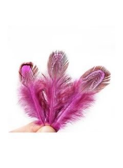 Y&D 100 pcs Natural Pheasant Plumage Feathers 2-4 Inches for Sewing Crafts Clothing Decorating Accessories - Dark Pink  - Image 3