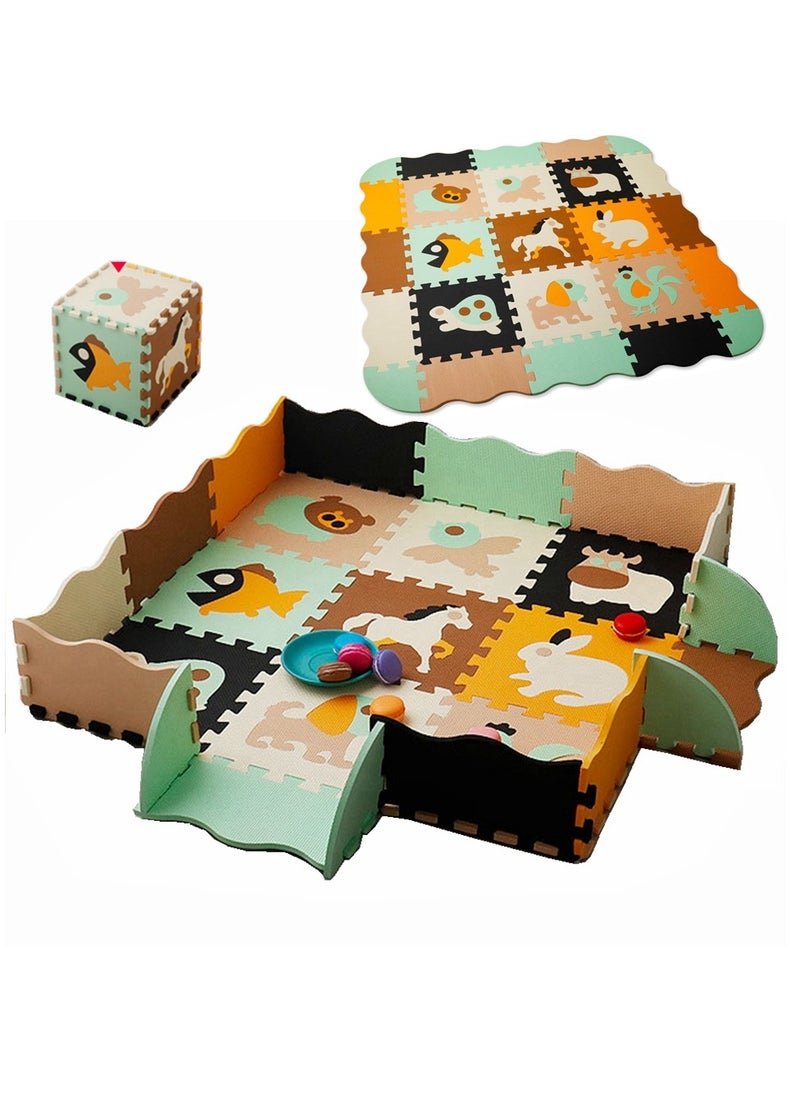 Cool Baby COOLBABY Fun Little Toys Baby Play Mat With Playpen Baby Play Mat EVA Foam Puzzle Mat Set Of 25 Waterproof Baby Crawl Mats For Home Playroom Perfect Toddler Playroom Crawl Play Mat  - Image 1