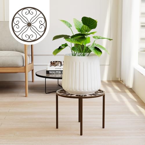 Chinpakden 10.24" Plant Stand Flower Stand - Bronze Plant Holder for Garden Home, Anti-rust Plant Rack for Multiple Plant Indoor or Outdoor. - Image 1