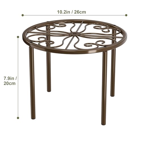 Chinpakden 10.24" Plant Stand Flower Stand - Bronze Plant Holder for Garden Home, Anti-rust Plant Rack for Multiple Plant Indoor or Outdoor. - Image 5