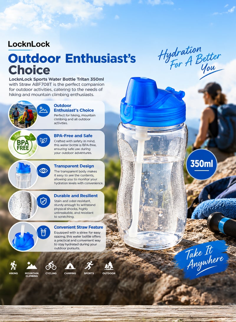 LOCK & LOCK LocknLock Sports Water Bottle Tritan 350ml with Straw - BPA-Free, Durable, Stain and Odor-Resistant, Shock-Resistant - Image 4