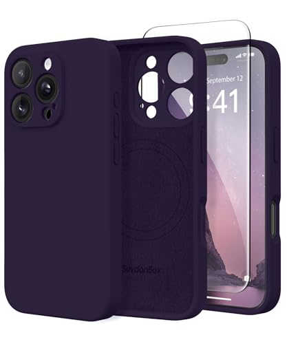 SuydanBox Magnetic for iPhone 16 Pro Max Case, Compatible with MagSafe, [Full Camera Protection][Screen Protector] Silicone Shockproof Protective Phone Case for iPhone 16 Pro Max 6.9", Deep Purple - Image 1