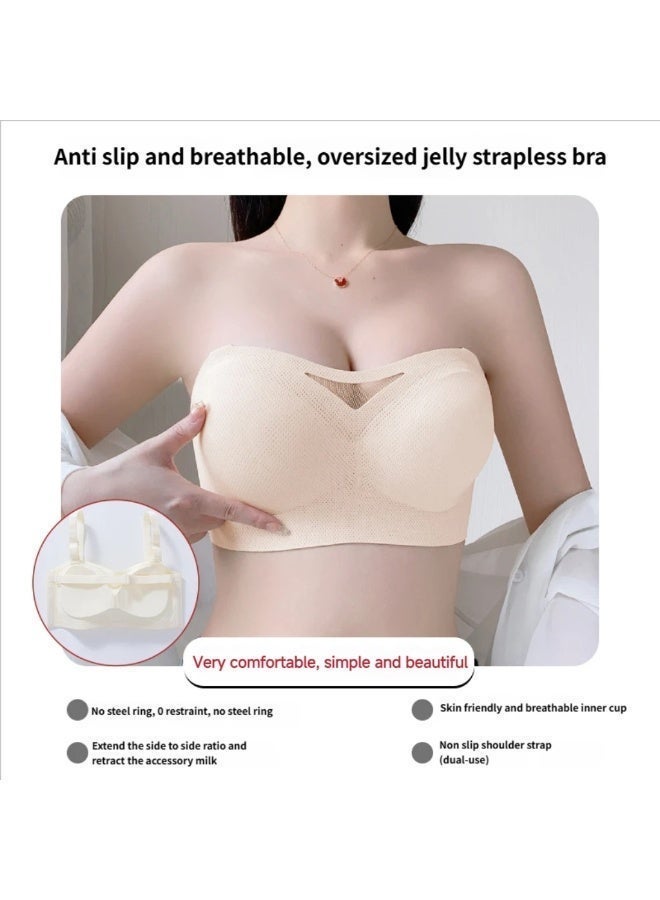 (2-pack) Women's Wire-free Strapless Push-up Bra, Anti-slip Wire-free Support Bra with Thickening, Seamless Comfortable Tube Bra, 7A Antibacterial Anti-sagging Seamless Shaping Underwear - Image 2